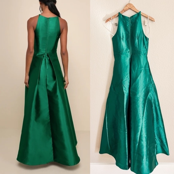 NWOT Broadway Show Emerald Green High-Low Maxi Dress - Picture 4 of 10